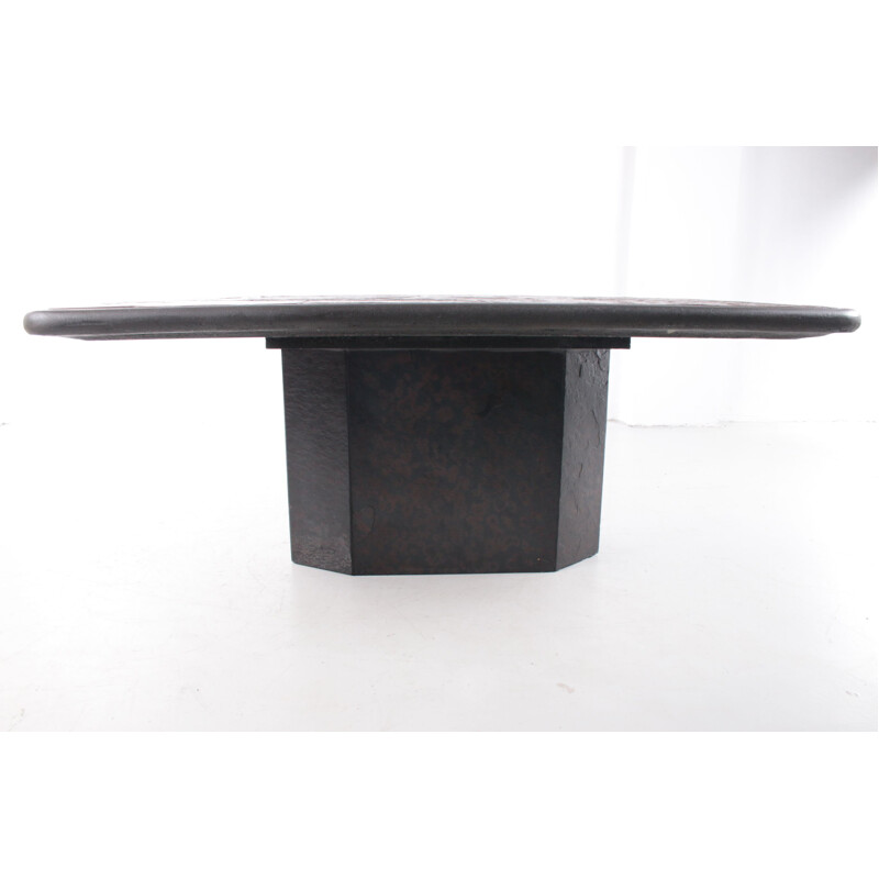 Table basse vintage brutaliste de Paul Kingma, 1980