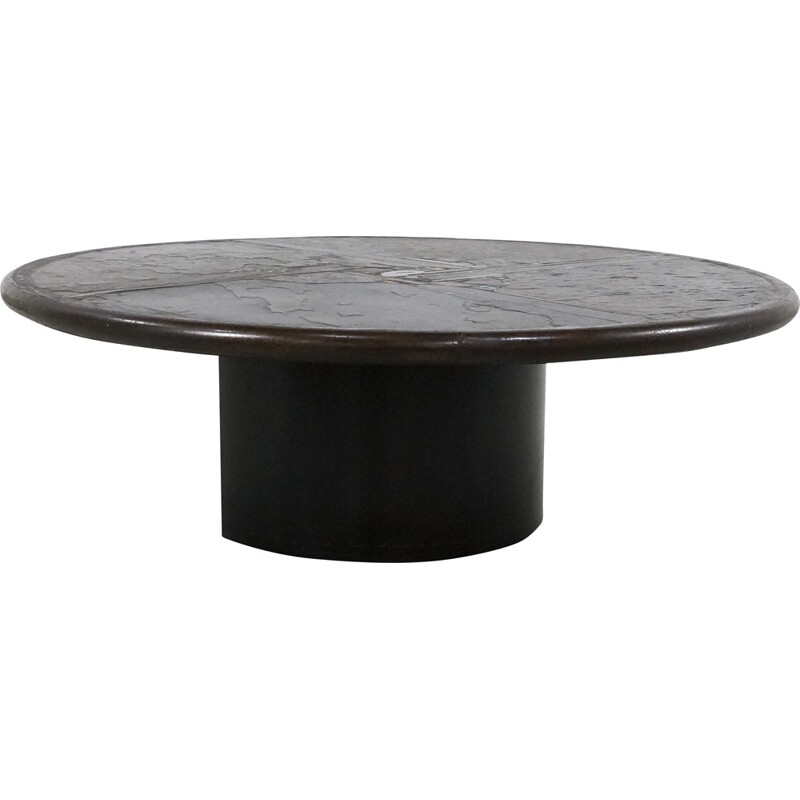 Round coffee table in stone, Paul KINGMA - 1990s