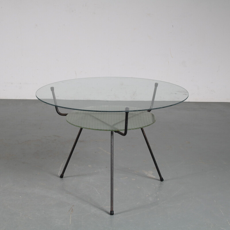 Table basse tripode vintage par W.H. Gispen pour Kembo, Pays-Bas 1950