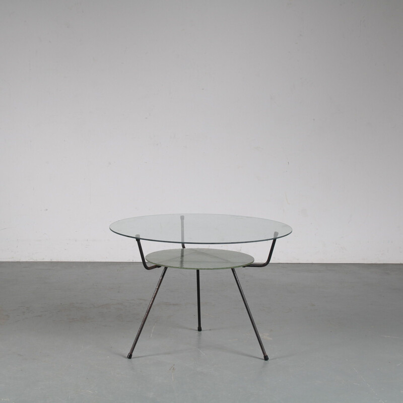 Vintage tripod coffee table by W.H. Gispen for Kembo, Netherlands 1950s