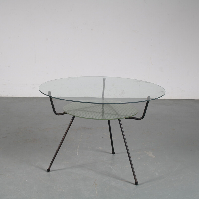 Vintage tripod coffee table by W.H. Gispen for Kembo, Netherlands 1950s