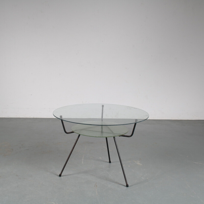 Vintage tripod coffee table by W.H. Gispen for Kembo, Netherlands 1950s