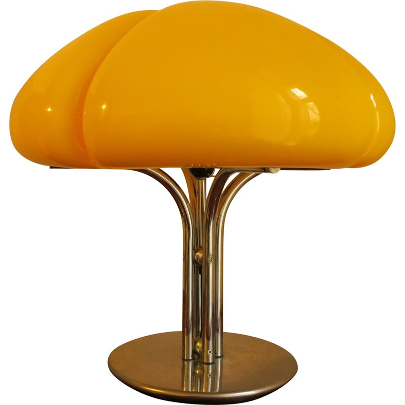 Guzzini "Quadrifoglio" table lamp in canary yellow, Gae AULENTI - 1970s