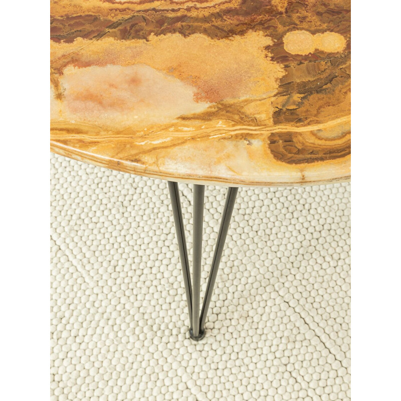 Table vintage en marbre onyx, Allemagne 1960