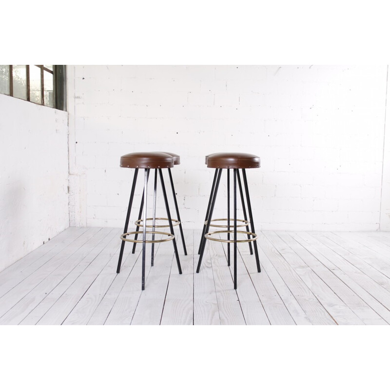 Set of 4 German Vintage Bar Stools - 1950s