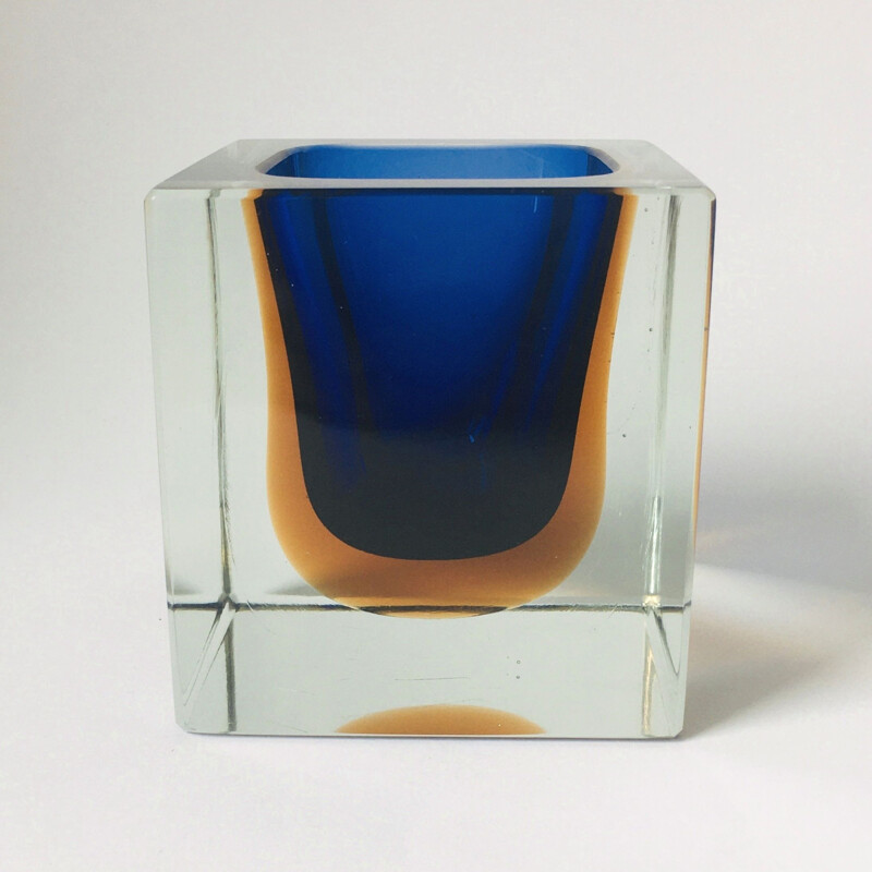 Bolso vintage Sommerso en cristal de Murano por Flavio Poli para Seguso, Italia 1970