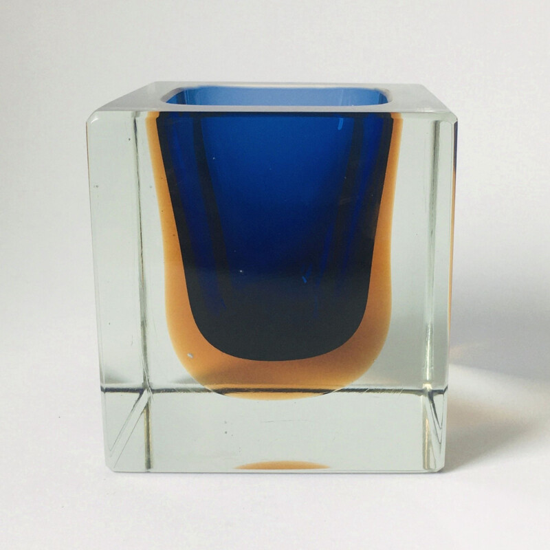 Vintage Sommerso Murano glass catch-all by Flavio Poli for Seguso, Italy 1970s