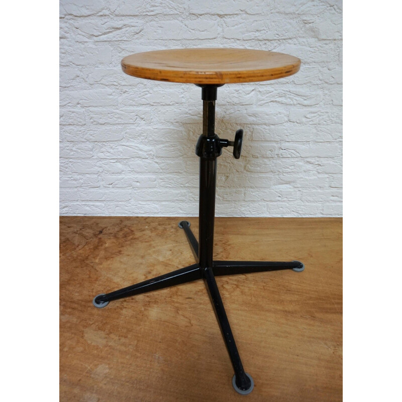 Mid century adjustable architect stool by Friso Kramer for Ahrend De Cirkel, Netherlands 1950s