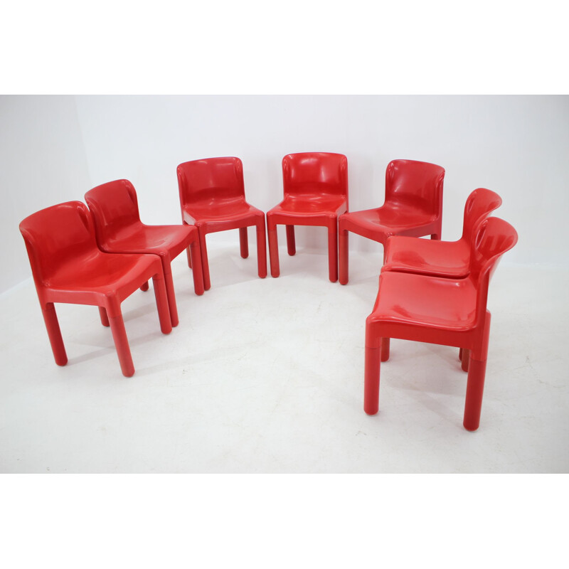 Ensemble de 5 chaises vintage par Carlo Bartoli pour Kartell, Italie 1980