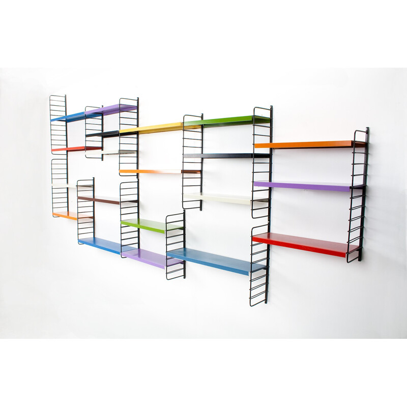 Pilastro modular wall unit in multicolored metal, Tjerk REIJENGA - 1960s