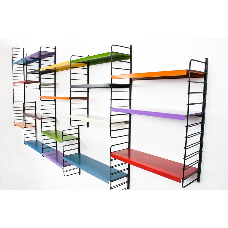 Pilastro modular wall unit in multicolored metal, Tjerk REIJENGA - 1960s