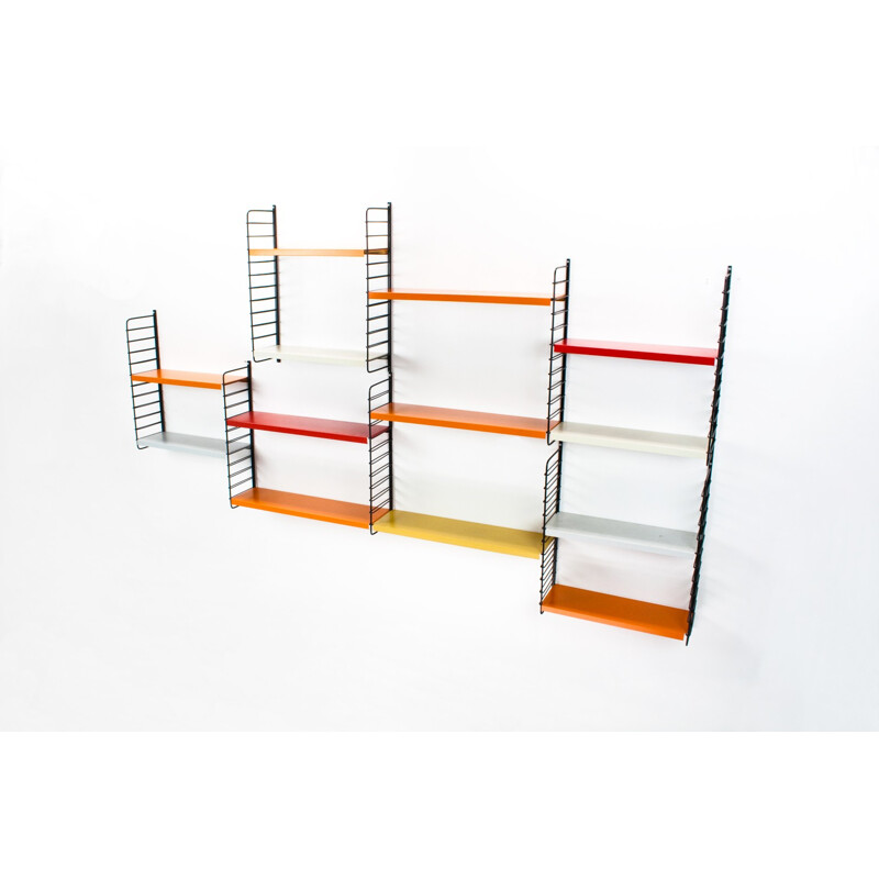 Dutch Pilastro wall unit in multicolored metal, Tjerk REIJENGA - 1960s