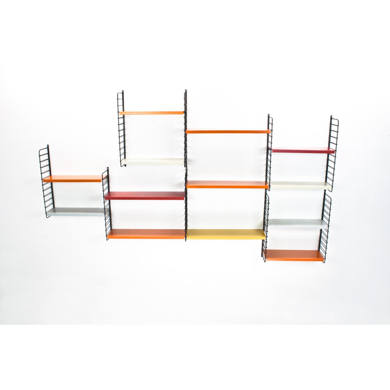 Dutch Pilastro wall unit in multicolored metal, Tjerk REIJENGA - 1960s