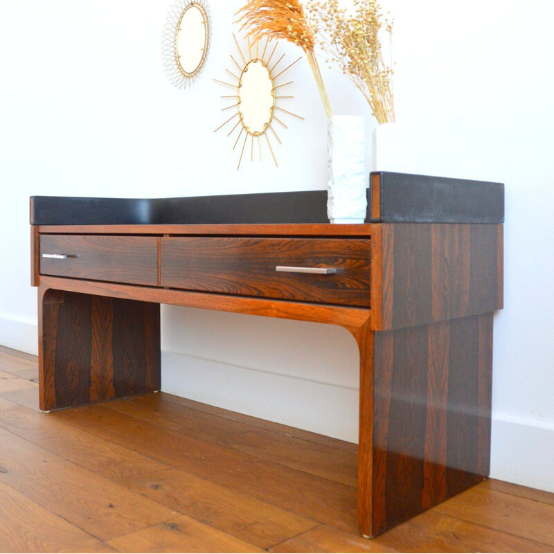 Consola vintage de madera de palisandro, 1970