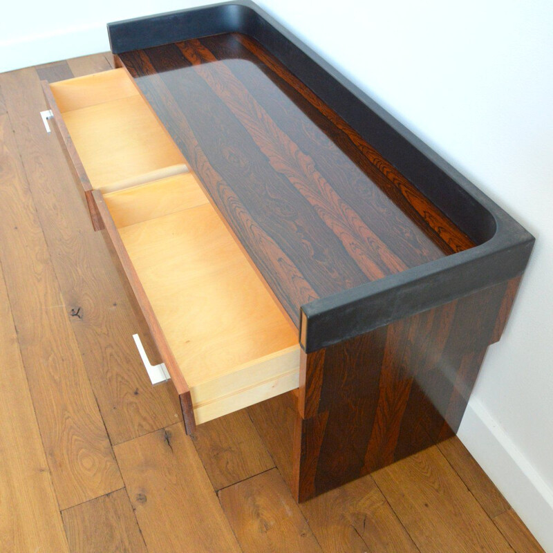 Vintage rosewood veneer console, 1970