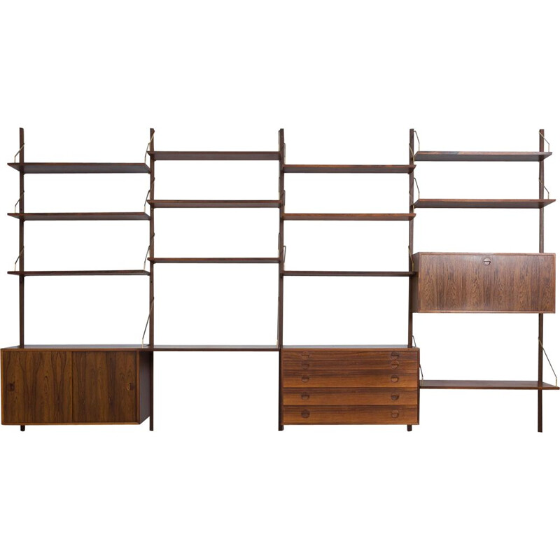 Vintage rosewood wall unit by Thygesen & Sørensen for Hansen and Guldborg, 1960s