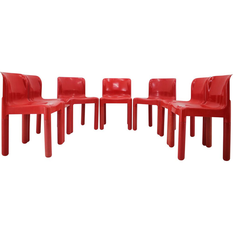 Set of 5 vintage chairs by Carlo Bartoli for Kartell, Italy 1980s