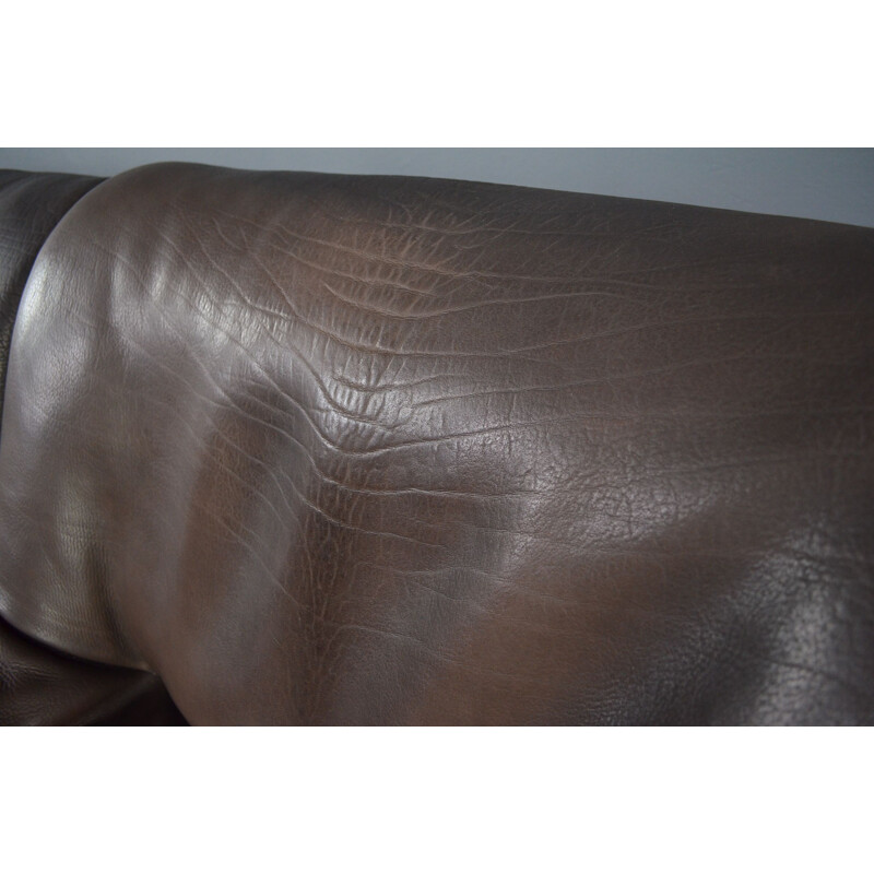 Vintage DS 46 modular sofa in brown bull leather by De Sede