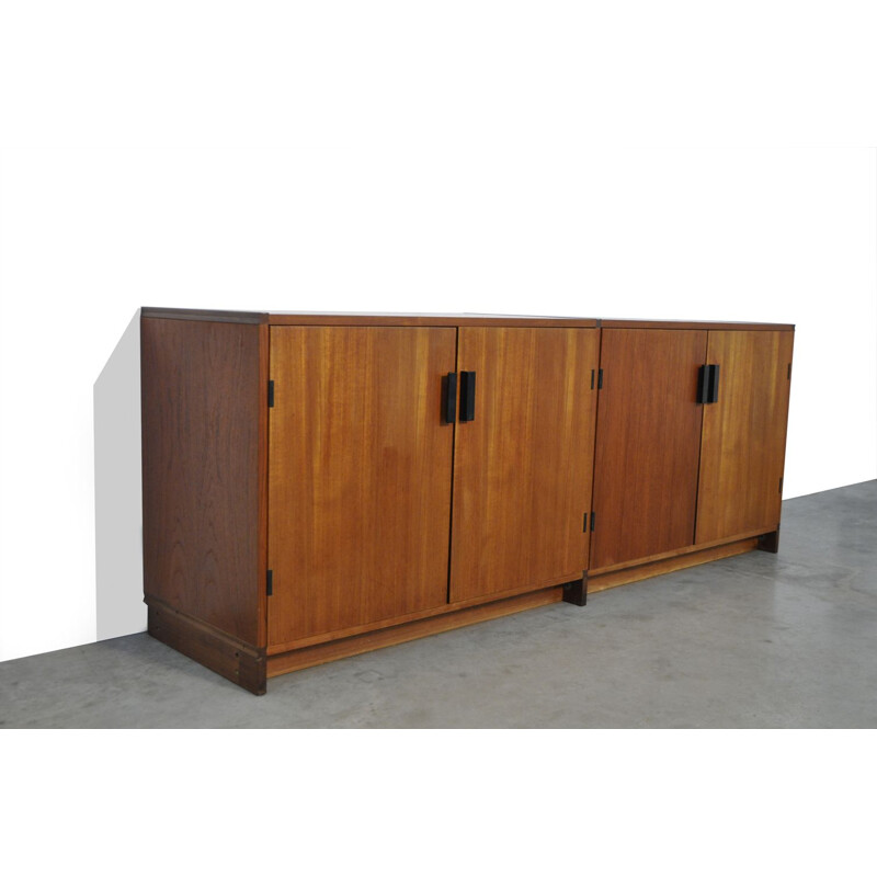 Vintage teak veneer "made to measure" lowboard by Cees Braakman for Pastoe, 1970s