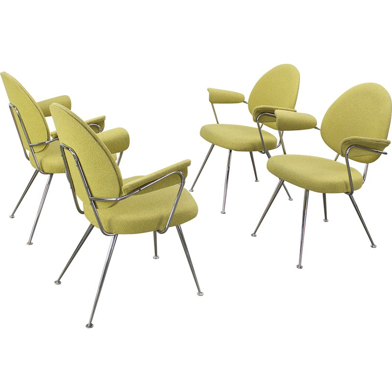 Set of 4 Kembo gispen chairs, WH GISPEN - 1950s