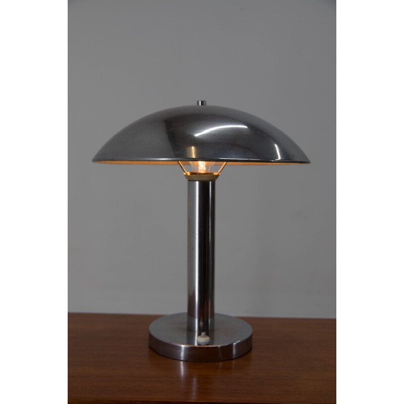 Chrome-Plated Table Lamp by Josef Hurka for Napako, 1940s