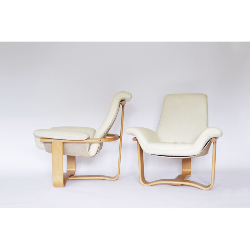 Paire de fauteuils scandinaves vintage Manta par Ingmar Relling pour Westnofa, Norvège 1970