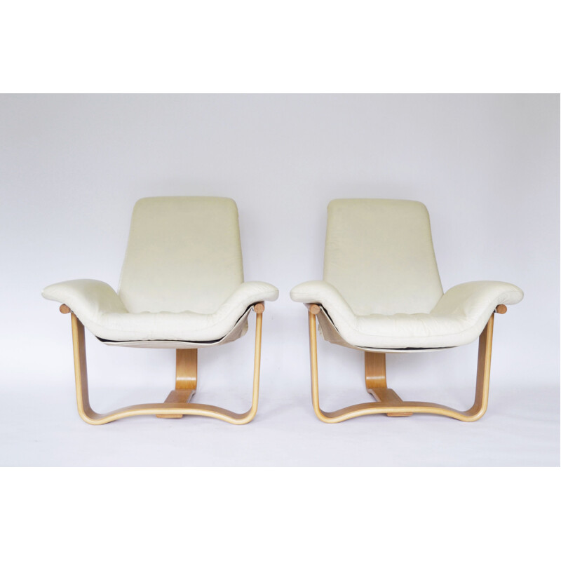 Pair of vintage Scandinavian Manta armchairs by Ingmar Relling for Westnofa, Norway 1970s