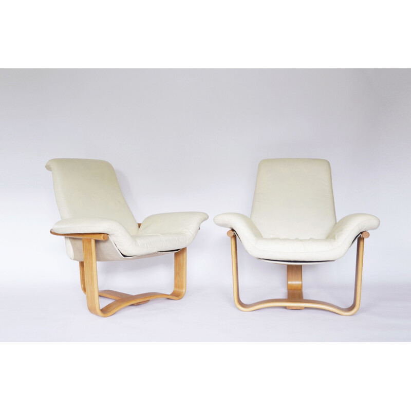 Pair of vintage Scandinavian Manta armchairs by Ingmar Relling for Westnofa, Norway 1970s