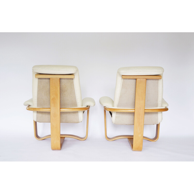 Pair of vintage Scandinavian Manta armchairs by Ingmar Relling for Westnofa, Norway 1970s