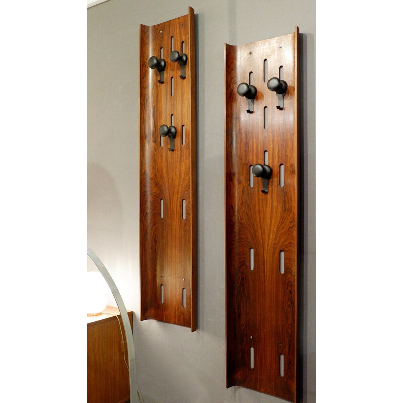 Pair of mid century Italian wall coat racks, Italy 1960