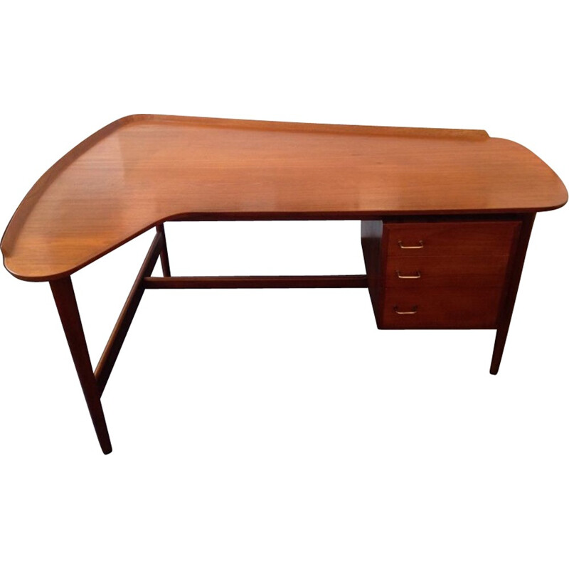 Danish Bovirke "BO85" desk in teak and oak, Arne VODDER - 1950s