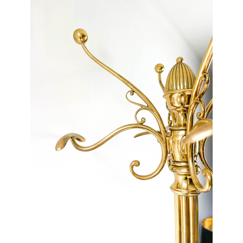 Vintage brass and gilt bronze coat rack, 1960s