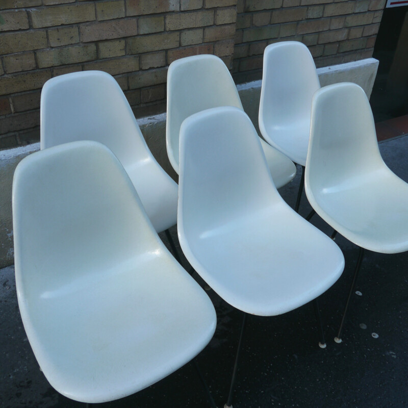 6 chaises Eames "DCM", ed Heman Miller - Années 70 