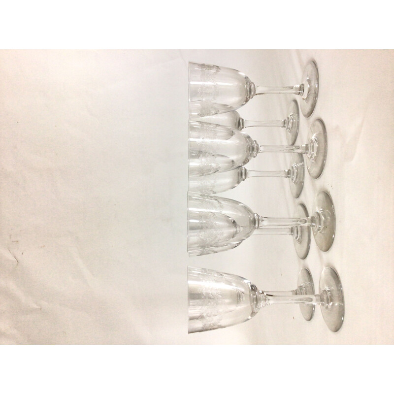 Set of 8 vintage Beauharnais aperitif glasses in Baccarat crystal