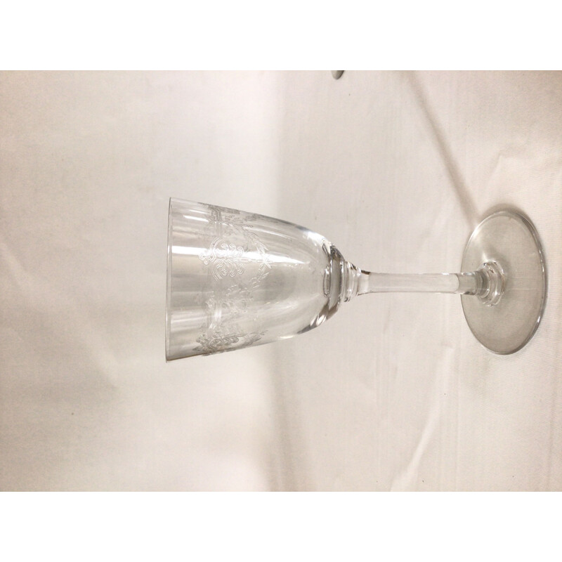 Ensemble de 8 verres apéritif vintage modèle Beauharnais en cristal de Baccarat