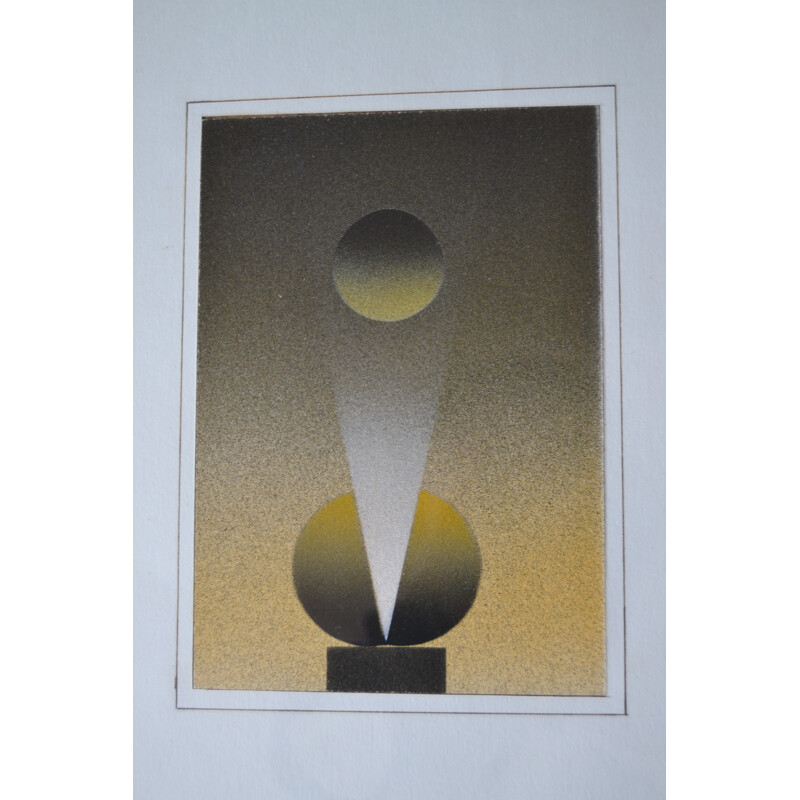 Original stencil draw, Julio LE PARC - 1980s