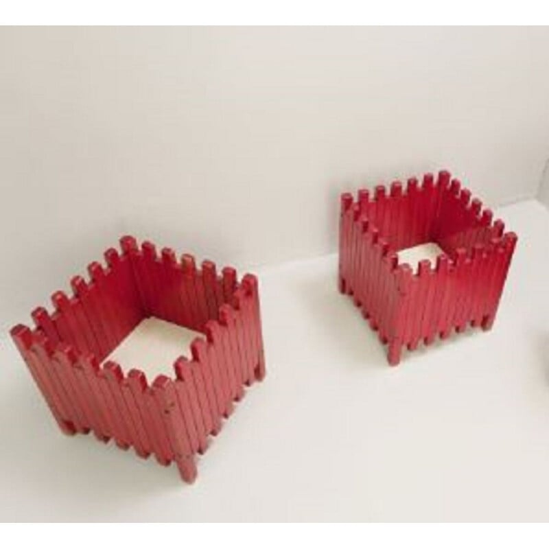 Jardinera roja vintage de Ettore Sottsass para Poltronova, Italia 1961