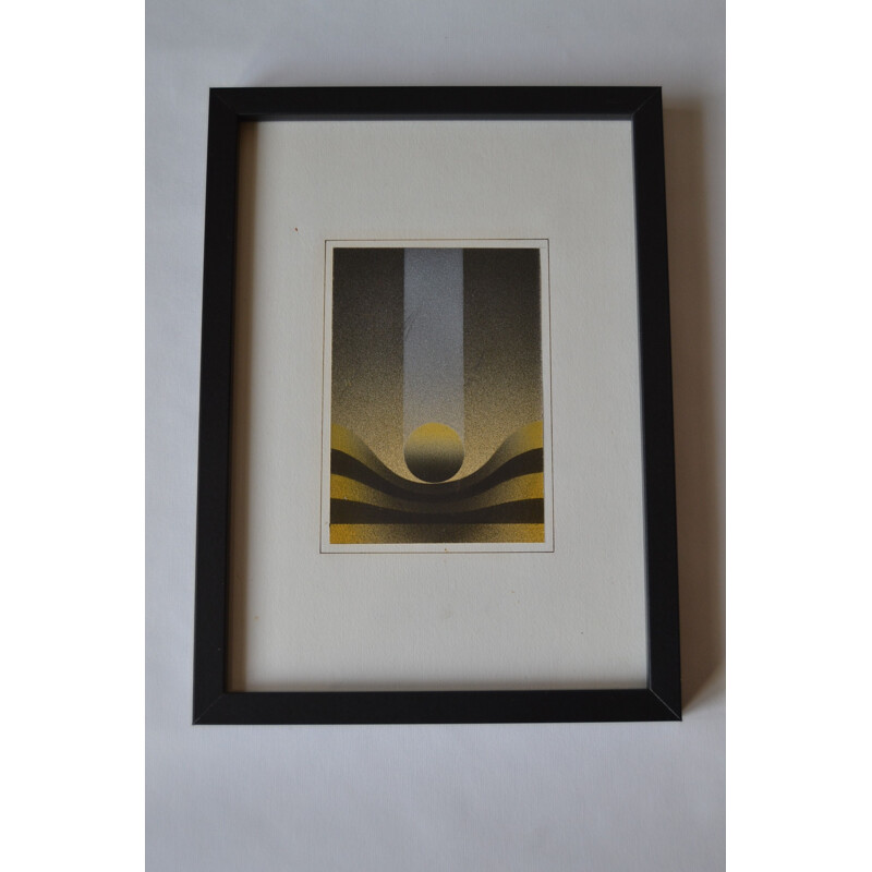 Original composition ink signed, Julio LE PARC - 1980s