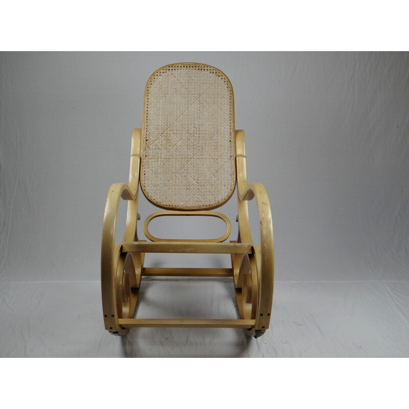 Vintage rieten schommelstoel
