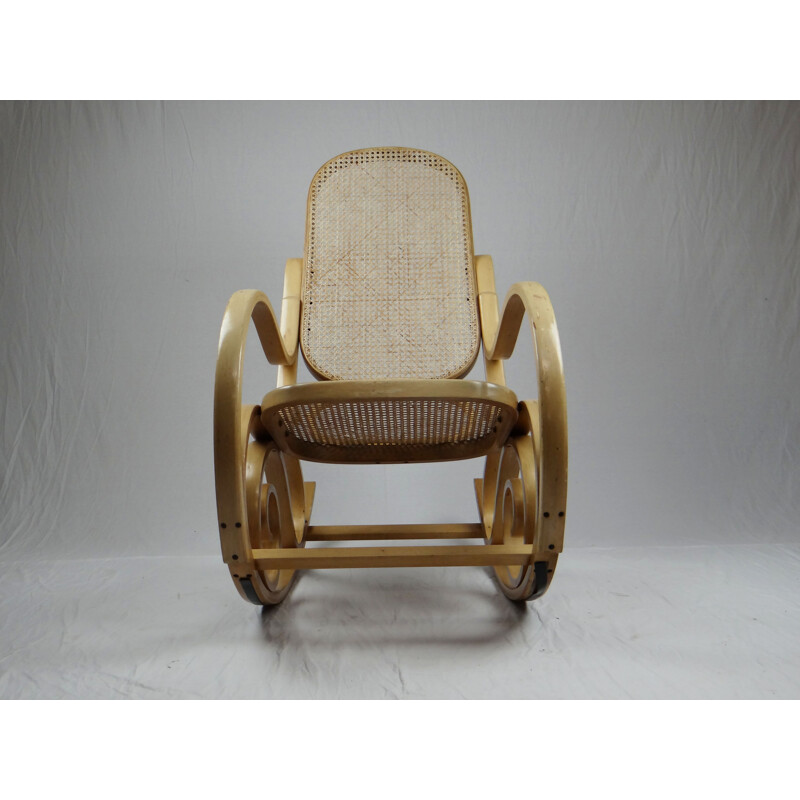 cursief passend warm Vintage rieten schommelstoel