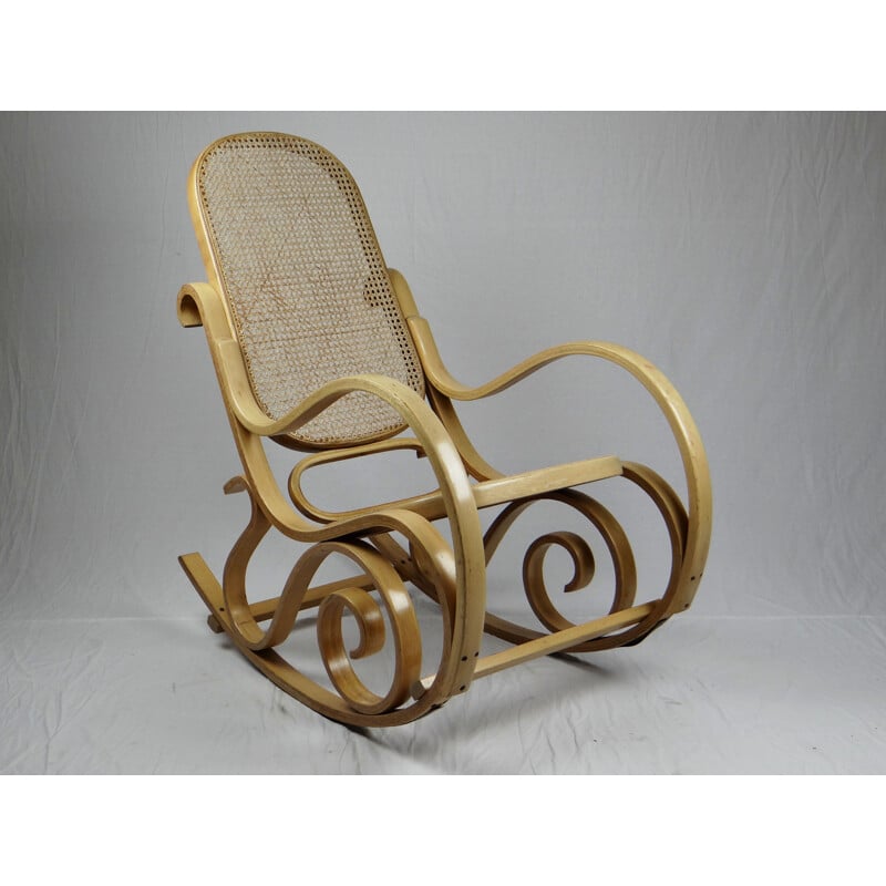 cursief passend warm Vintage rieten schommelstoel