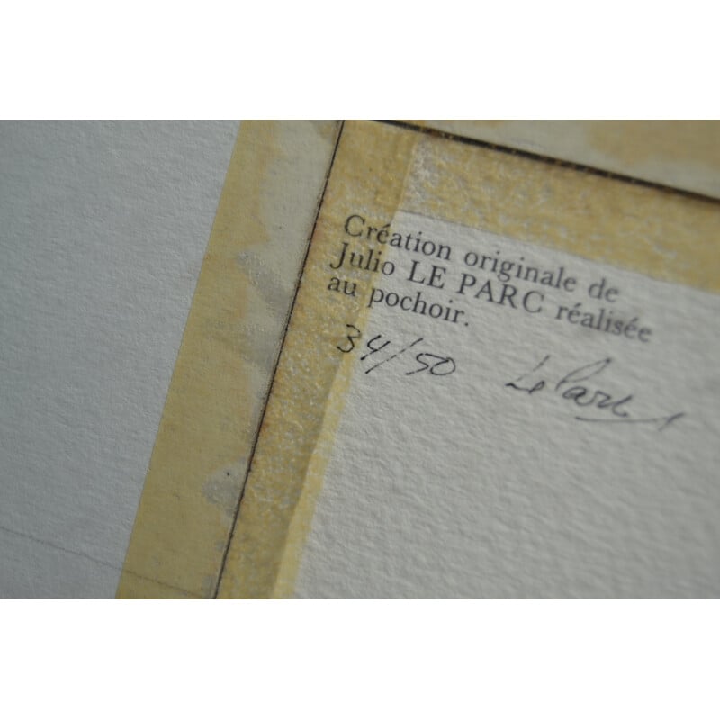 Original composition ink signed, Julio LE PARC - 1980s