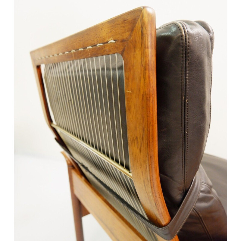 Mid-century living room set in black leather by Leolux, Netherlands 1970s