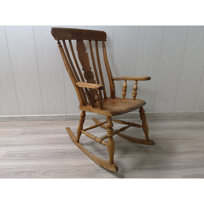 Mid-century wooden rocking chair