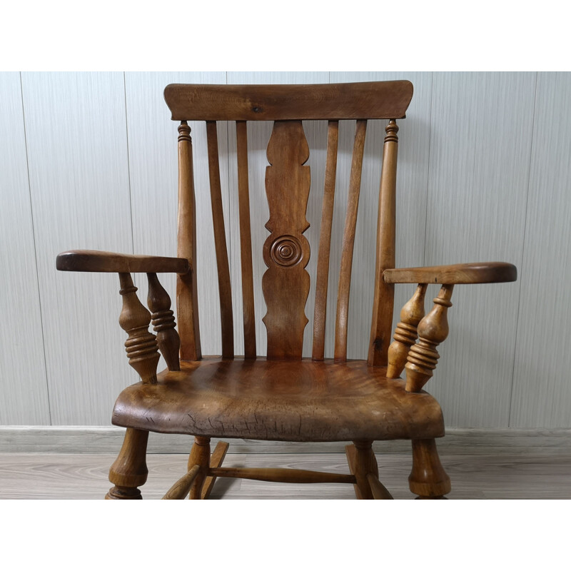 Mid-century wooden rocking chair