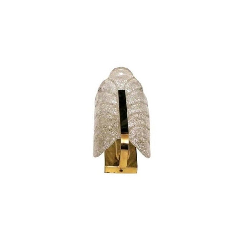 "Orrefors" wall sconce in brass and glittering frosted glass, Carl FAGERLUND - 1970s