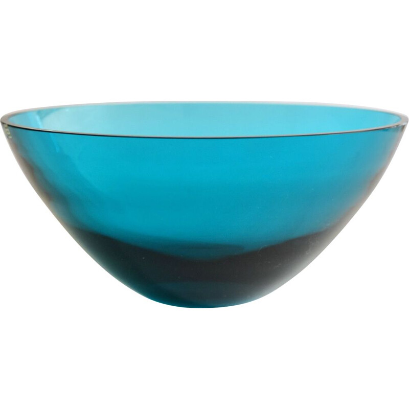 Vintage glass bowl by Gunnar Ander for Lindshammar, Sweden 1960s