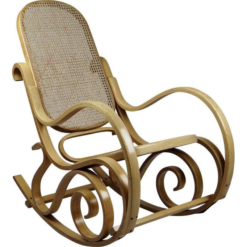 Vintage rocking chair in canage