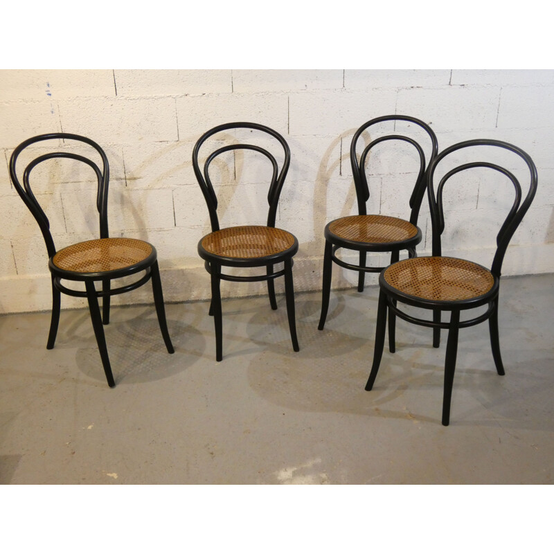 Set of 4 vintage N 14 chairs by Thonet for Jacob and Joseph Kohn