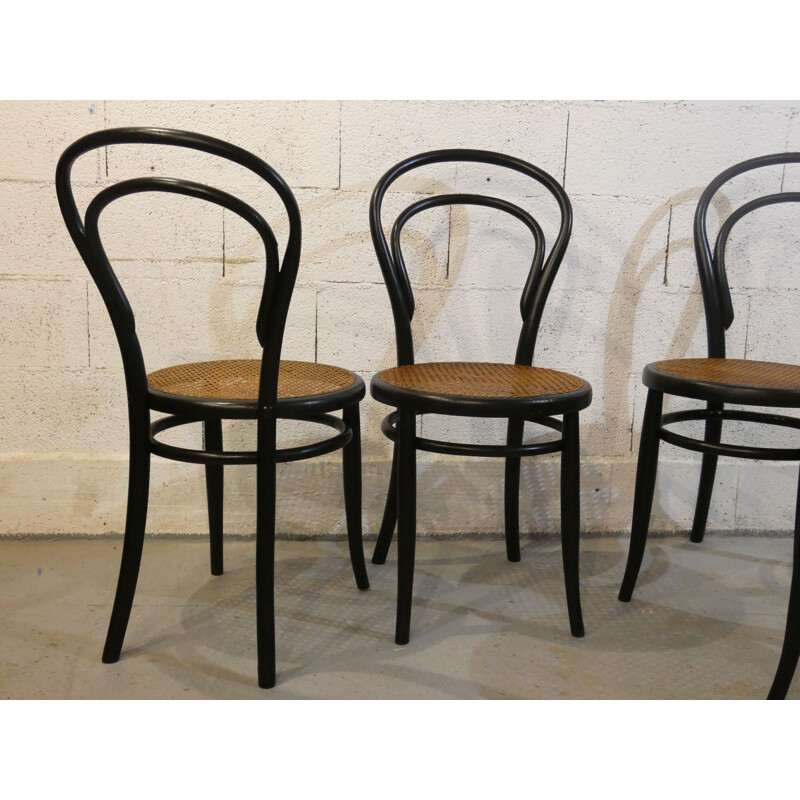 Set of 4 vintage N 14 chairs by Thonet for Jacob and Joseph Kohn